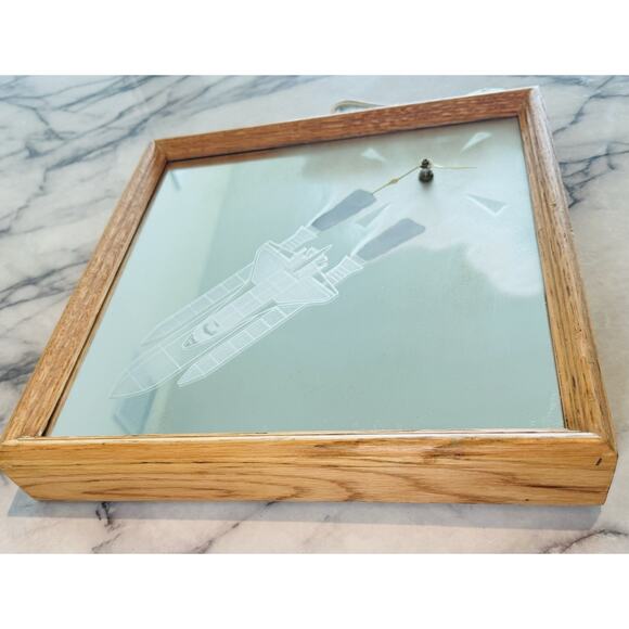 RARE 13' Light Up Space Shuttle Mirror Clock Wall Art WORKS NASA Flicker Lamp - Picture 11 of 12